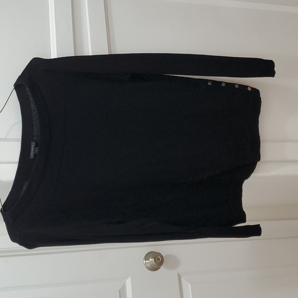 Black side buttoned boat neck sweater - Picture 1 of 5